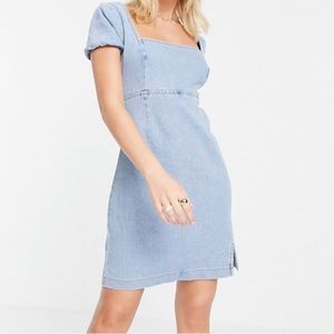 Hollister puff sleeve tie back mini dress